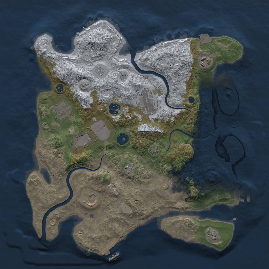 Rust Map: Procedural Map, Size: 3500, Seed: 1183161165, 14 Monuments