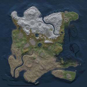 Thumbnail Rust Map: Procedural Map, Size: 3500, Seed: 1183161165, 14 Monuments