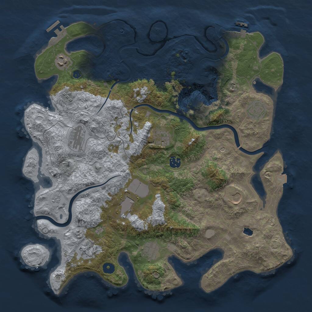 Rust Map: Procedural Map, Size: 4000, Seed: 987644432, 16 Monuments