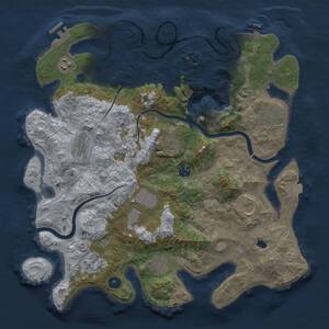 Thumbnail Rust Map: Procedural Map, Size: 4000, Seed: 987644432, 16 Monuments