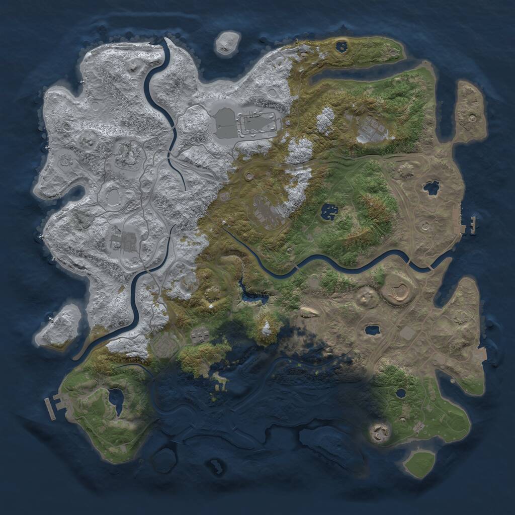 Rust Map: Procedural Map, Size: 4500, Seed: 854239817, 17 Monuments