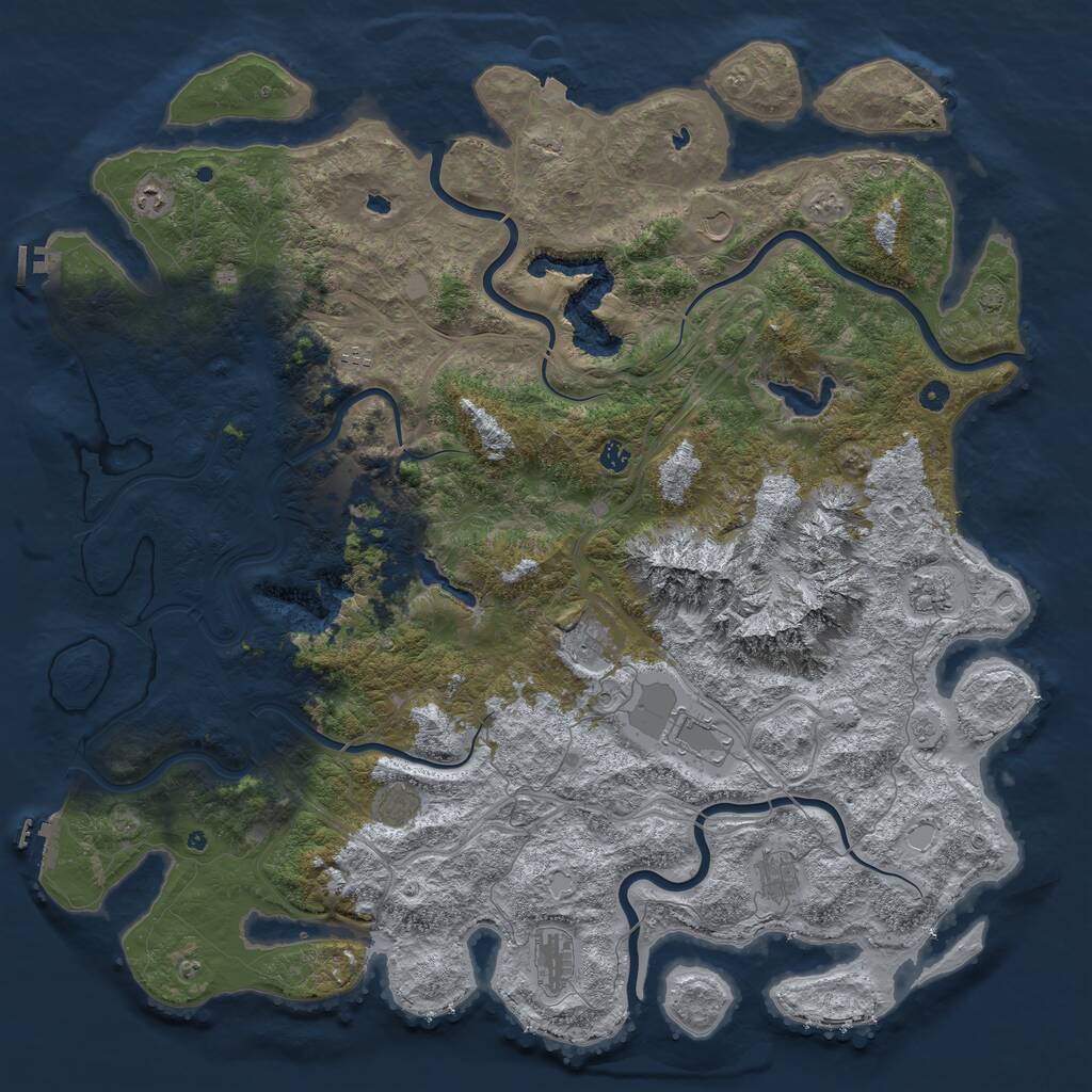 Rust Map: Procedural Map, Size: 5500, Seed: 6548, 17 Monuments