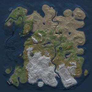 Thumbnail Rust Map: Procedural Map, Size: 4500, Seed: 1841285215, 16 Monuments