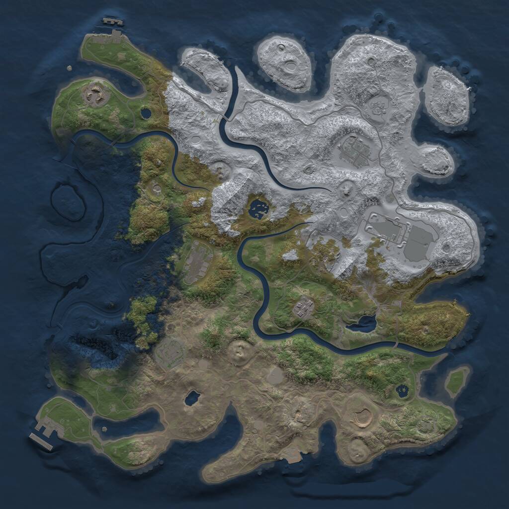 Rust Map: Procedural Map, Size: 4000, Seed: 110771208, 15 Monuments