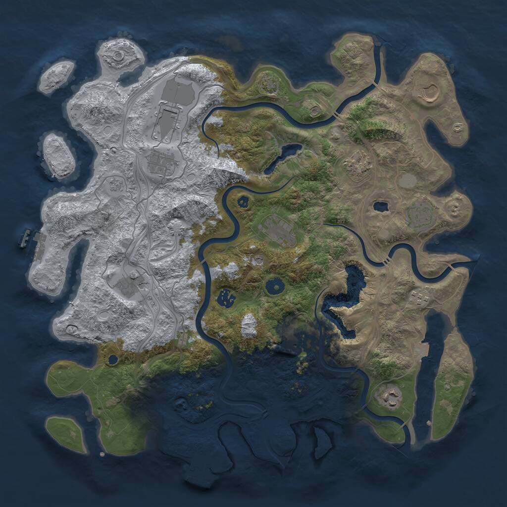 Rust Map: Procedural Map, Size: 4250, Seed: 761779896, 17 Monuments