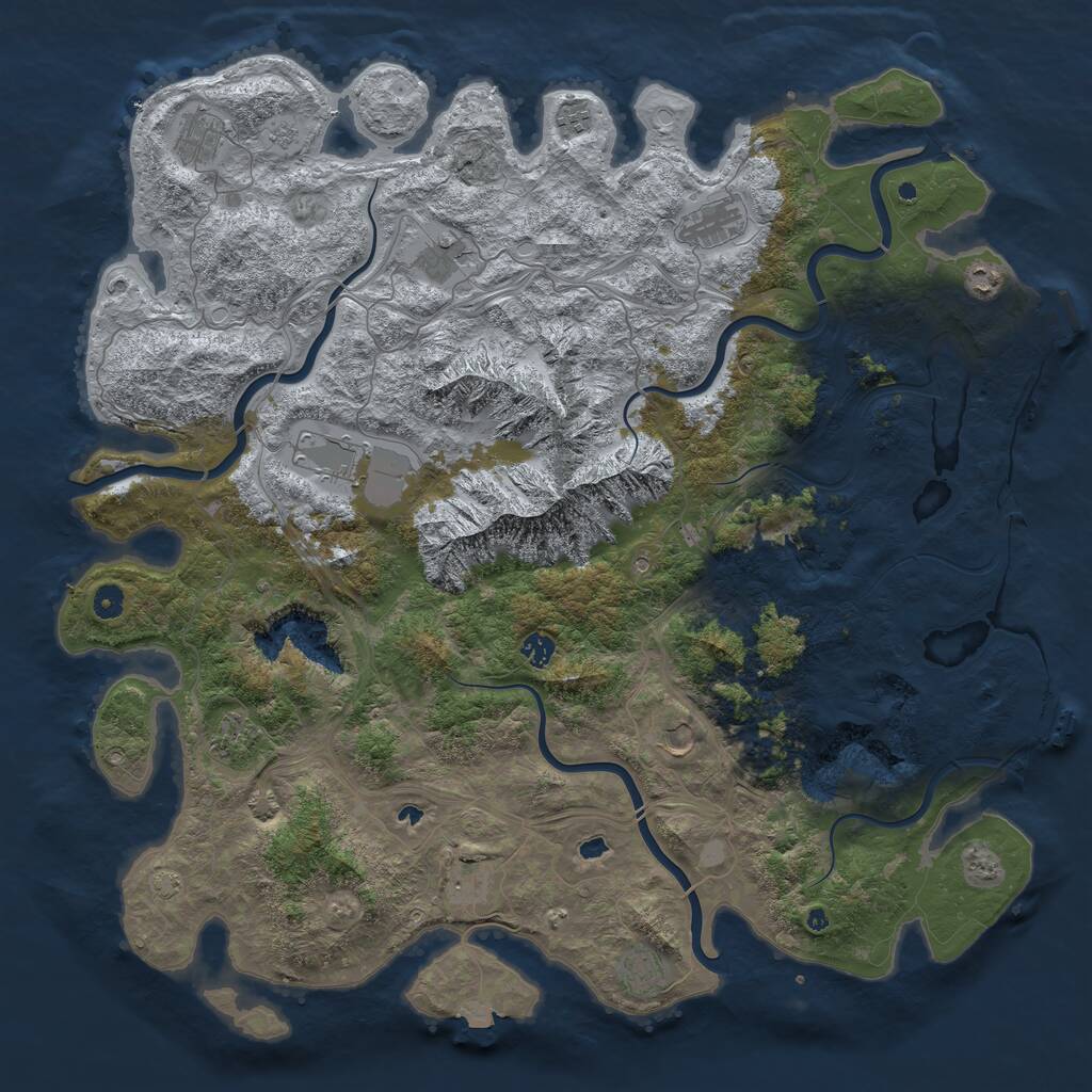 Rust Map: Procedural Map, Size: 5000, Seed: 798299826, 17 Monuments