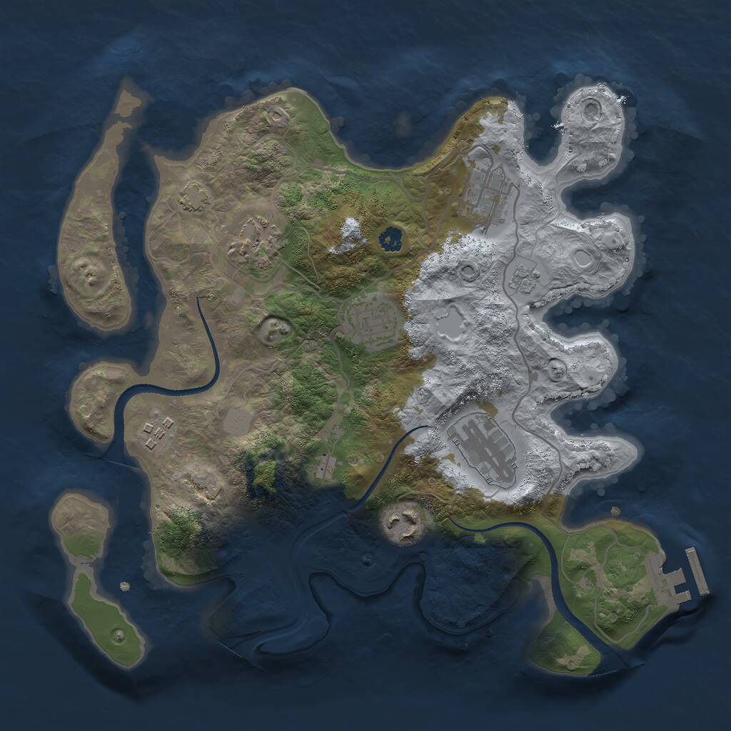 Rust Map: Procedural Map, Size: 3000, Seed: 492370073, 10 Monuments
