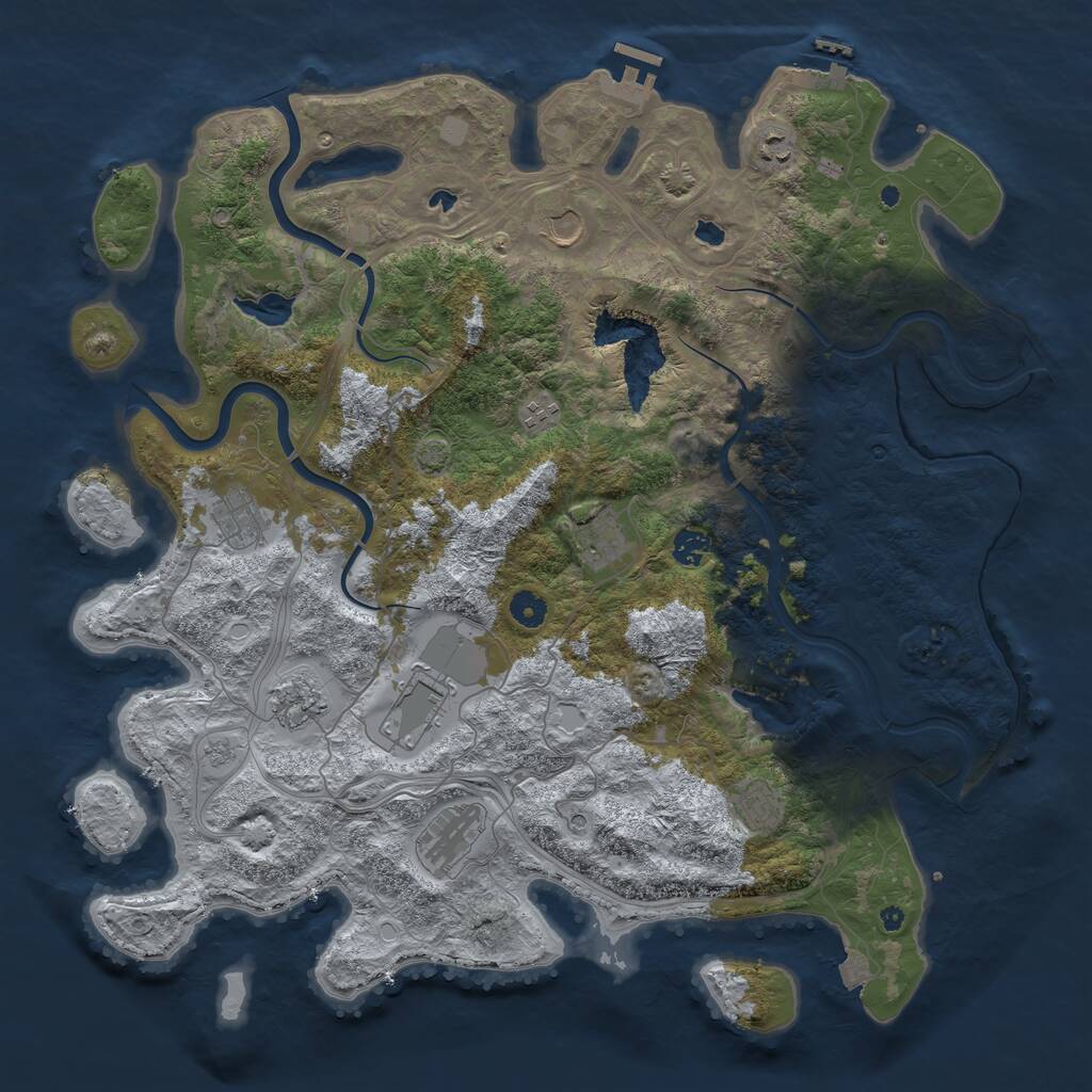Rust Map: Procedural Map, Size: 4500, Seed: 451916522, 16 Monuments