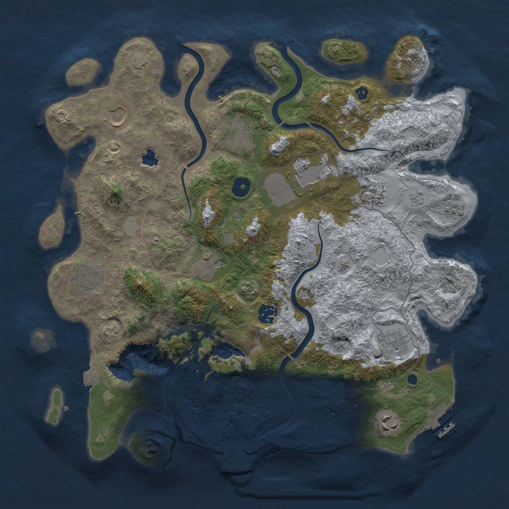 Rust Map: Procedural Map, Size: 4000, Seed: 61734, 16 Monuments
