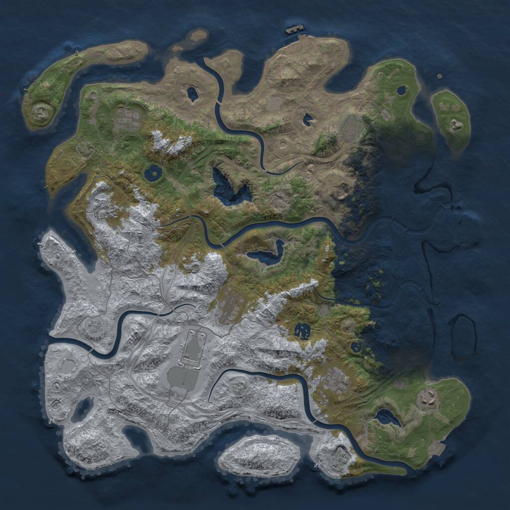 Rust Map: Procedural Map, Size: 4500, Seed: 455133793, 16 Monuments