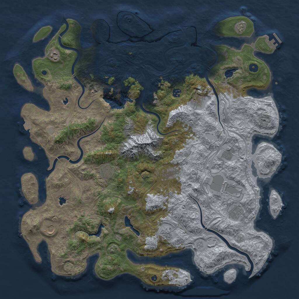 Rust Map: Procedural Map, Size: 5000, Seed: 1168733864, 16 Monuments
