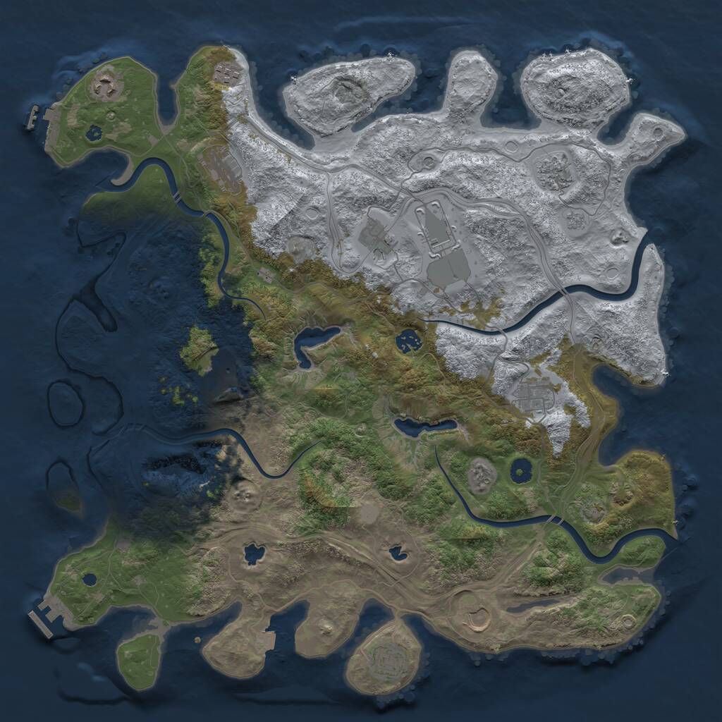 Rust Map: Procedural Map, Size: 4500, Seed: 906961192, 17 Monuments
