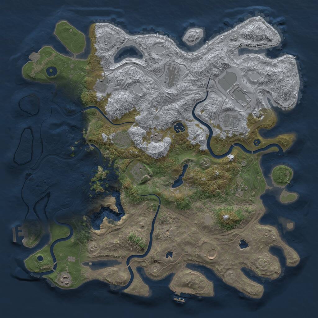 Rust Map: Procedural Map, Size: 4500, Seed: 63790723, 17 Monuments