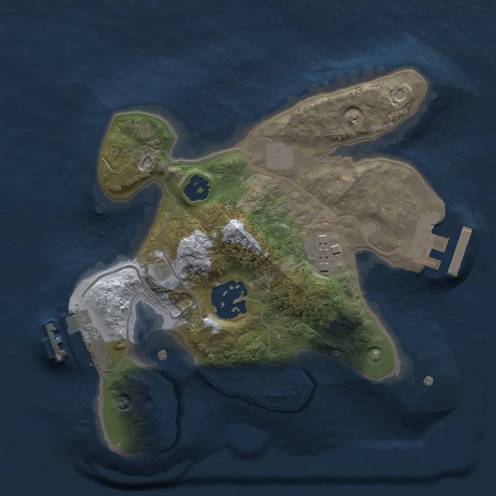 Rust Map: Procedural Map, Size: 2000, Seed: 570768351, 5 Monuments