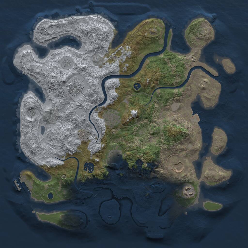 Rust Map: Procedural Map, Size: 3500, Seed: 1813899424, 13 Monuments