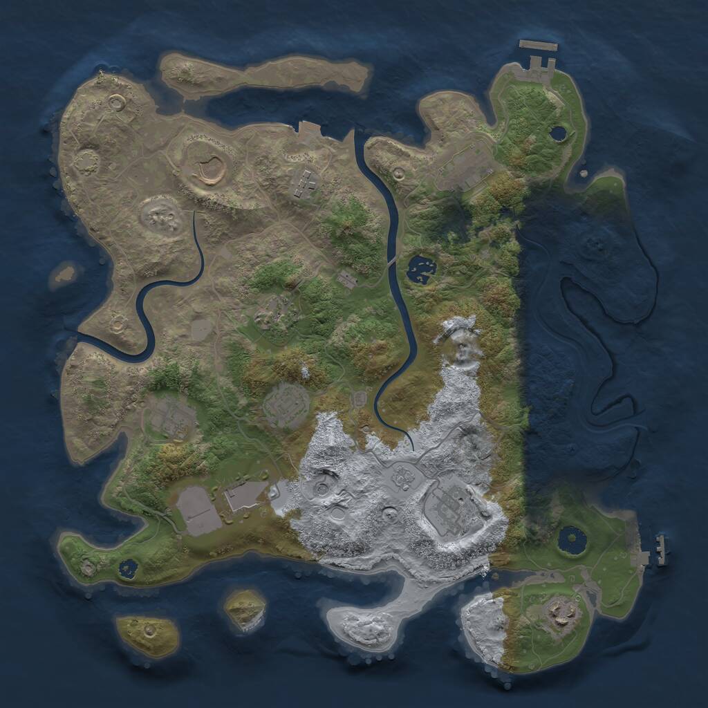 Rust Map: Procedural Map, Size: 3750, Seed: 1567439184, 16 Monuments