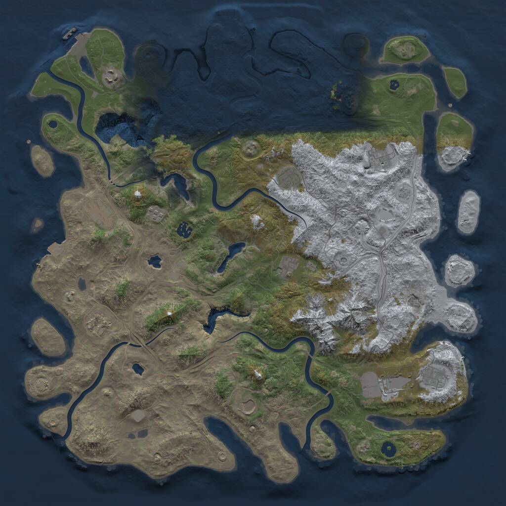 Rust Map: Procedural Map, Size: 5000, Seed: 2009818051, 17 Monuments