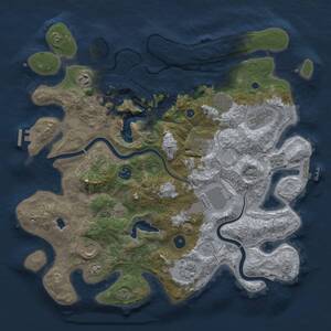 Thumbnail Rust Map: Procedural Map, Size: 4000, Seed: 1263456980, 15 Monuments