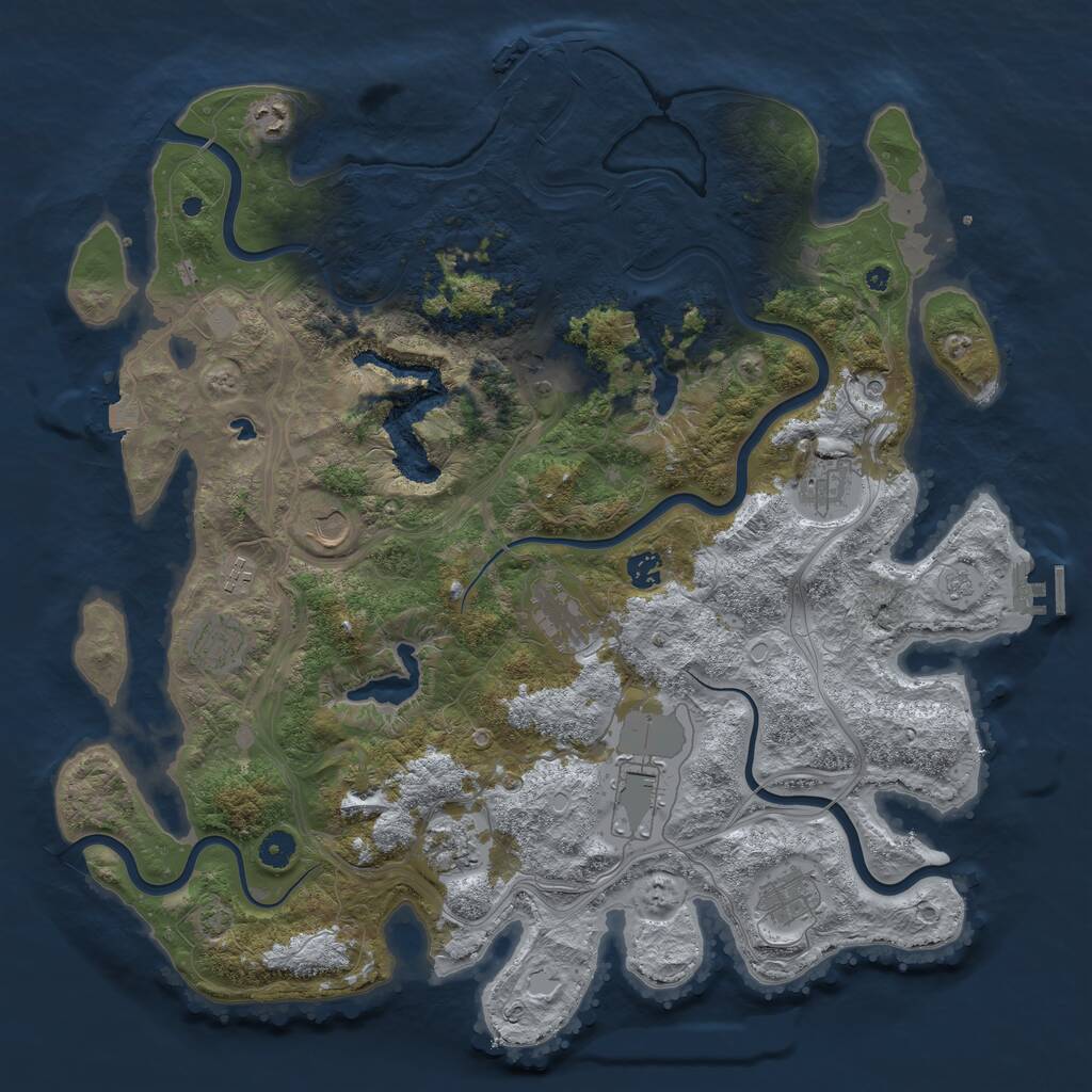 Rust Map: Procedural Map, Size: 4500, Seed: 313181221, 17 Monuments