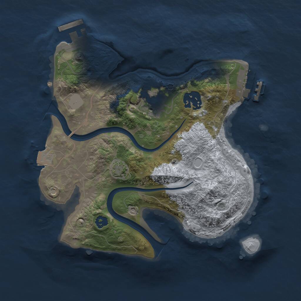 Rust Map: Procedural Map, Size: 2400, Seed: 1304284795, 6 Monuments