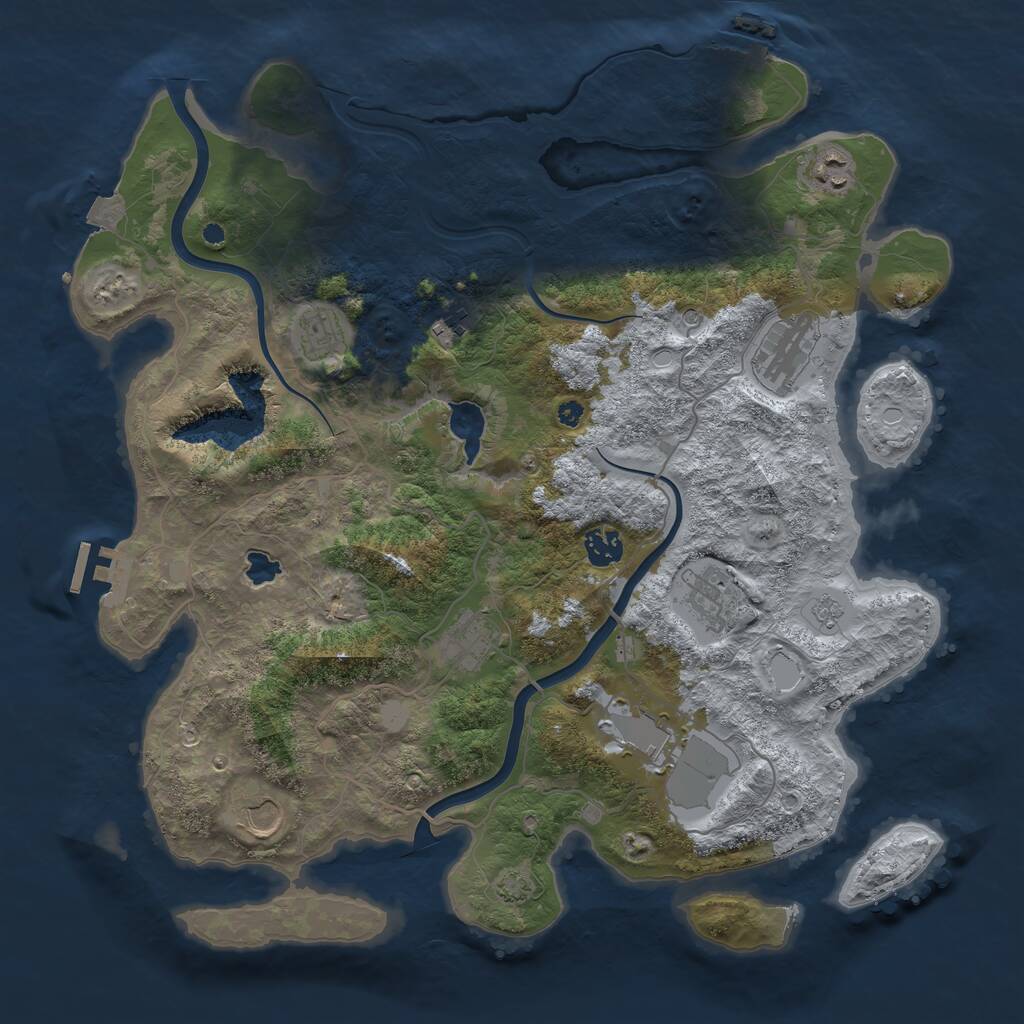Rust Map: Procedural Map, Size: 4000, Seed: 1539682670, 15 Monuments