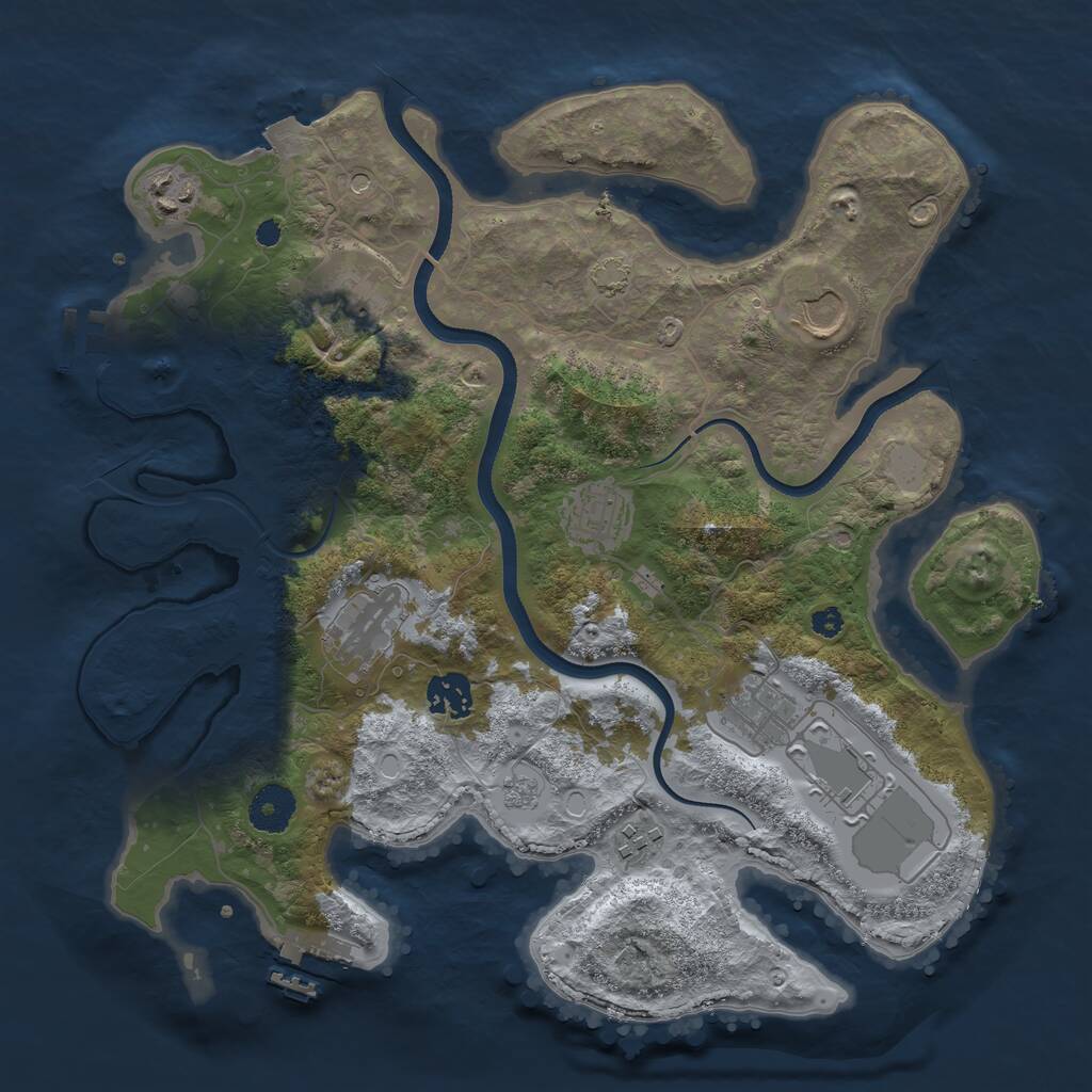 Rust Map: Procedural Map, Size: 3500, Seed: 2169925, 15 Monuments