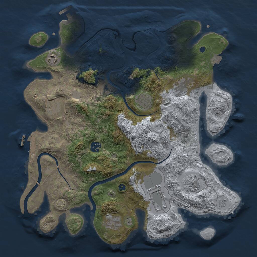 Rust Map: Procedural Map, Size: 3600, Seed: 1538732696, 15 Monuments