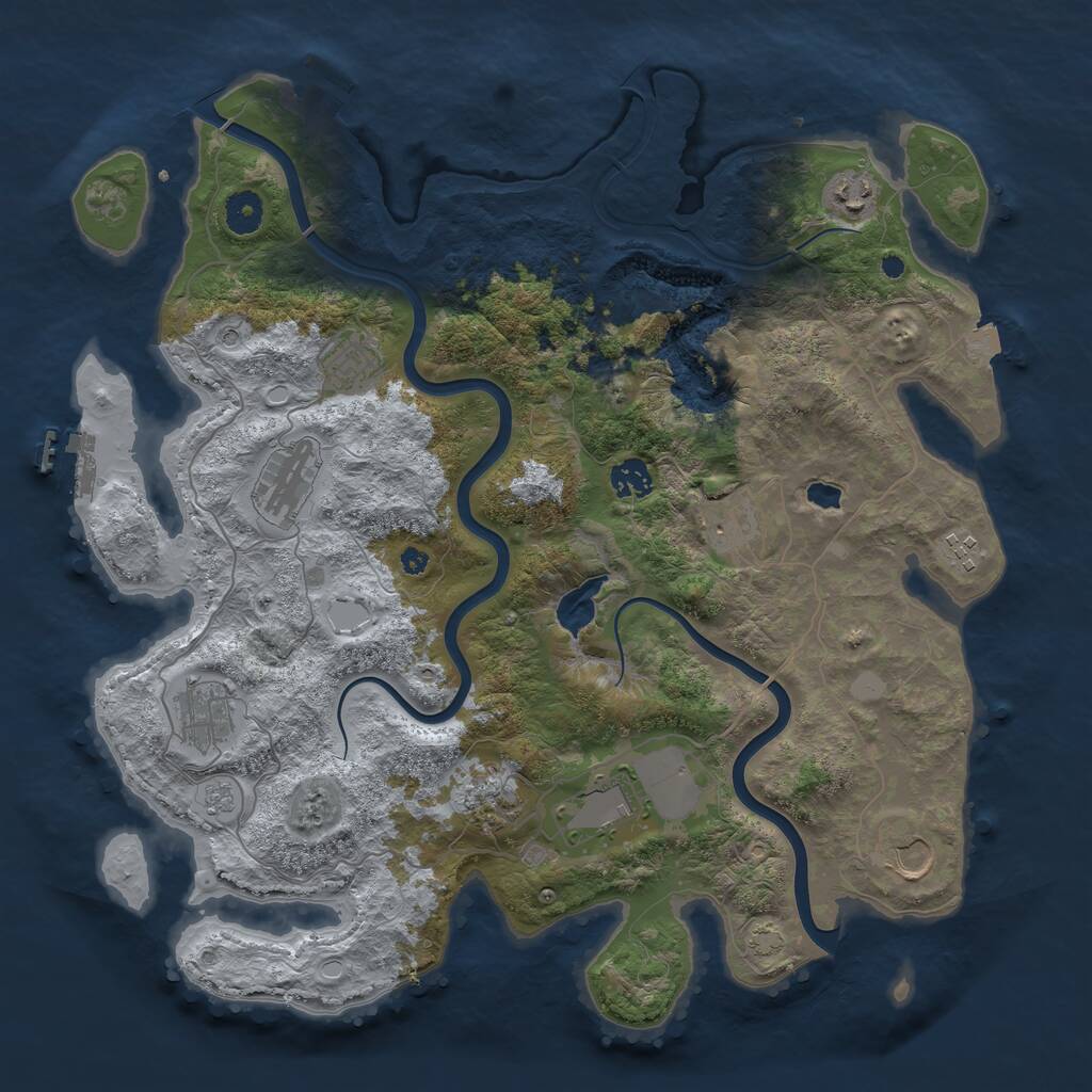 Rust Map: Procedural Map, Size: 4000, Seed: 958515884, 16 Monuments