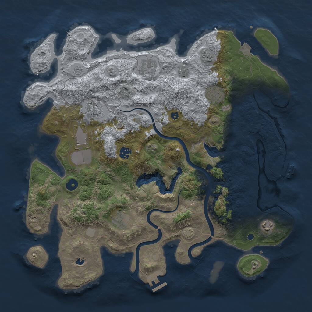 Rust Map: Procedural Map, Size: 4000, Seed: 1140995304, 14 Monuments