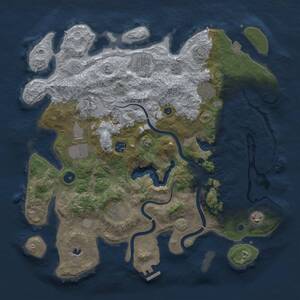 Thumbnail Rust Map: Procedural Map, Size: 4000, Seed: 1140995304, 14 Monuments