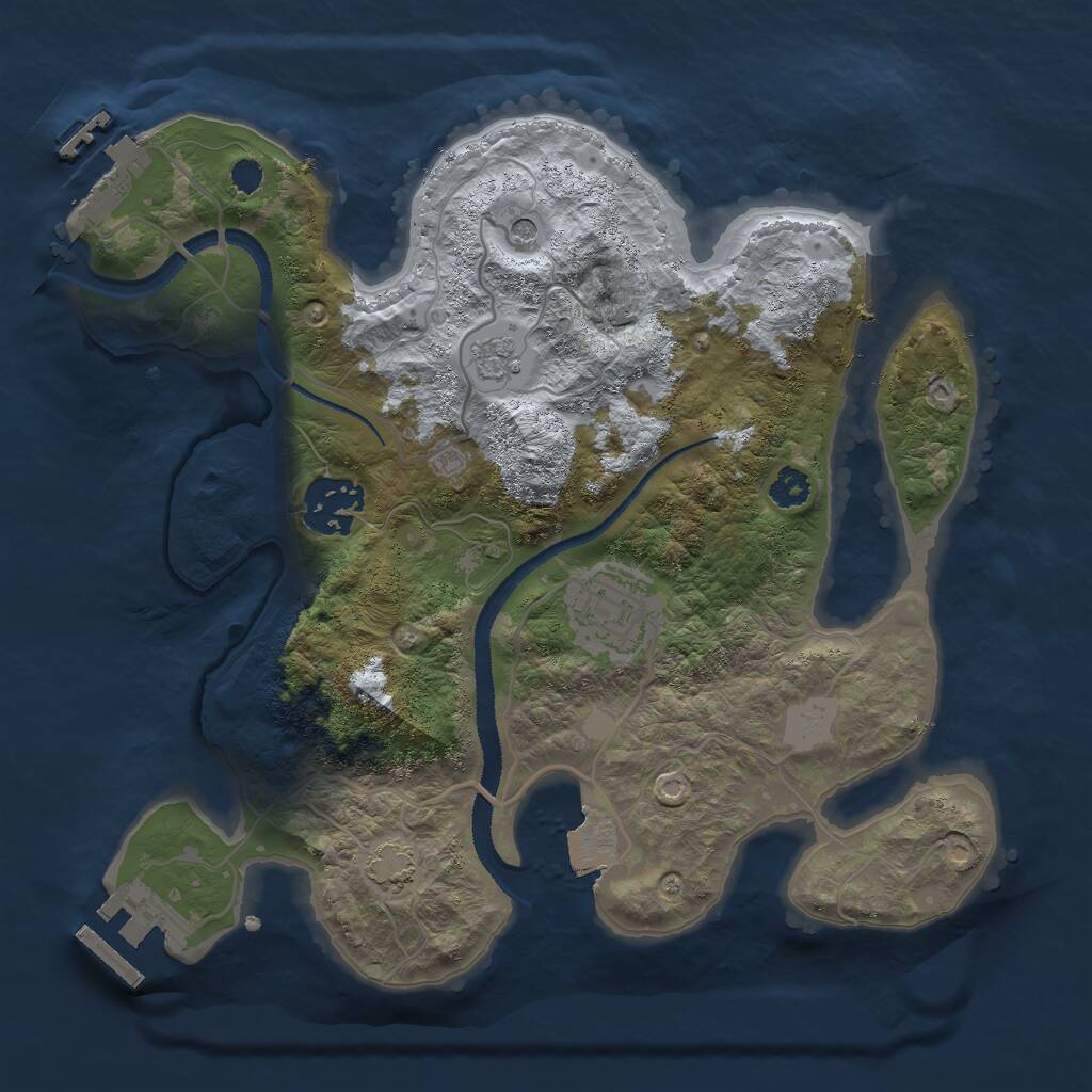 Rust Map: Procedural Map, Size: 2735, Seed: 1, 8 Monuments