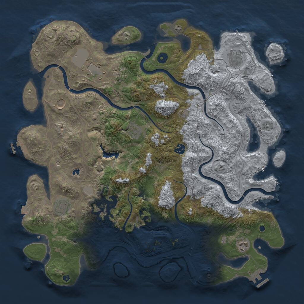 Rust Map: Procedural Map, Size: 4350, Seed: 2146991620, 16 Monuments