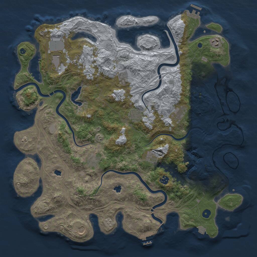 Rust Map: Procedural Map, Size: 4500, Seed: 804231069, 17 Monuments