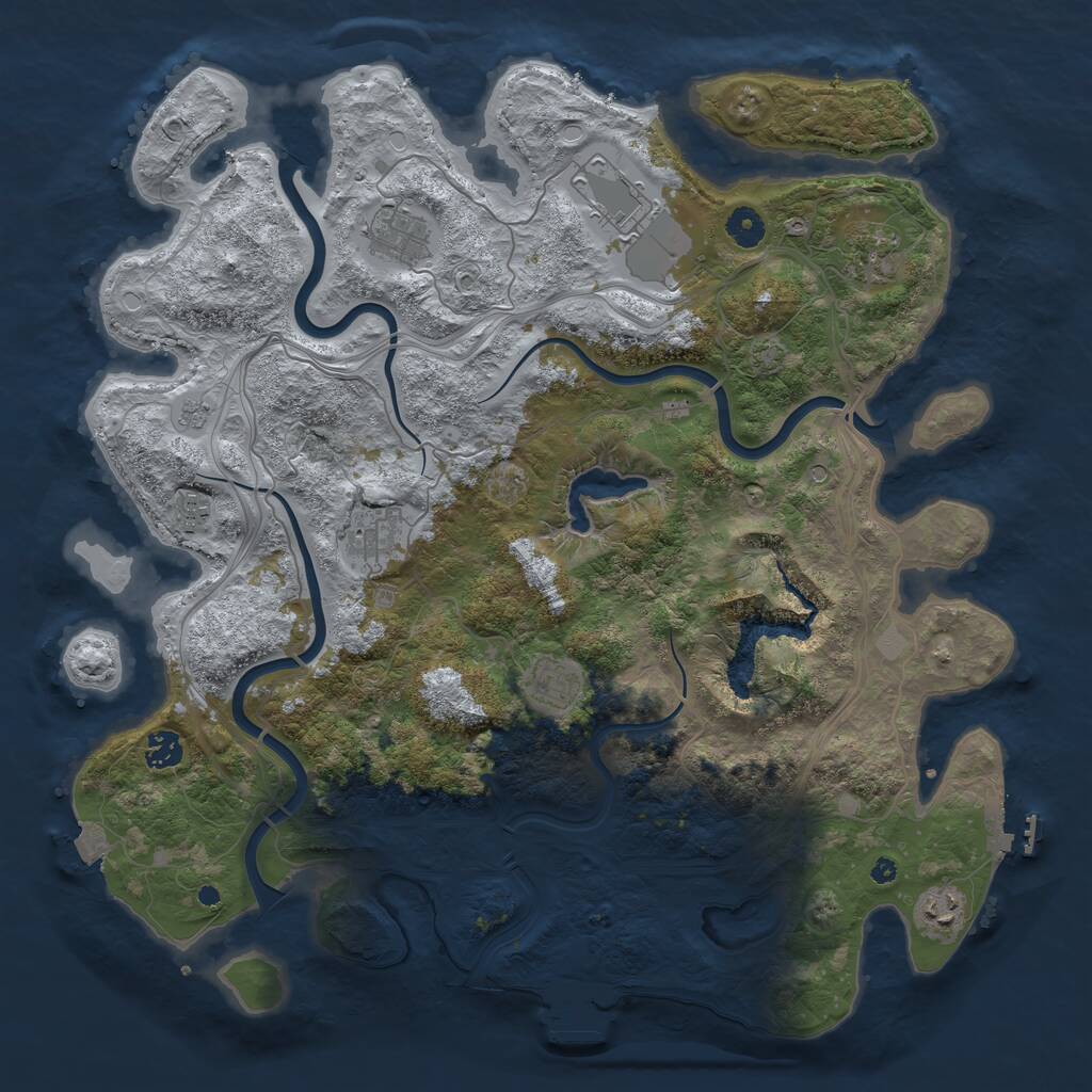 Rust Map: Procedural Map, Size: 4250, Seed: 1538043325, 14 Monuments