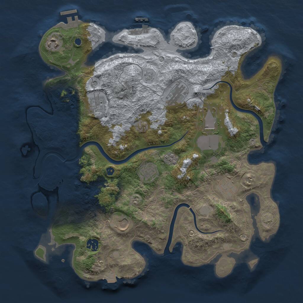 Rust Map: Procedural Map, Size: 3700, Seed: 806513365, 15 Monuments