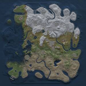 Thumbnail Rust Map: Procedural Map, Size: 4500, Seed: 2047319775, 18 Monuments