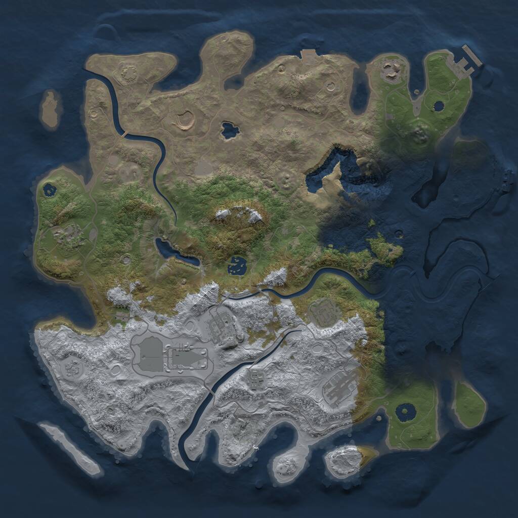 Rust Map: Procedural Map, Size: 4000, Seed: 656827652, 15 Monuments