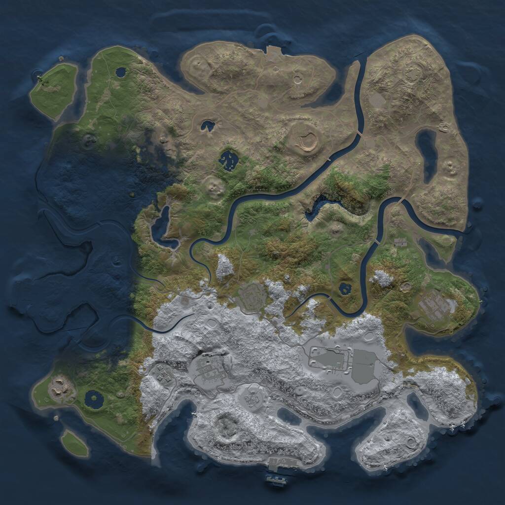 Rust Map: Procedural Map, Size: 4000, Seed: 368544130, 15 Monuments