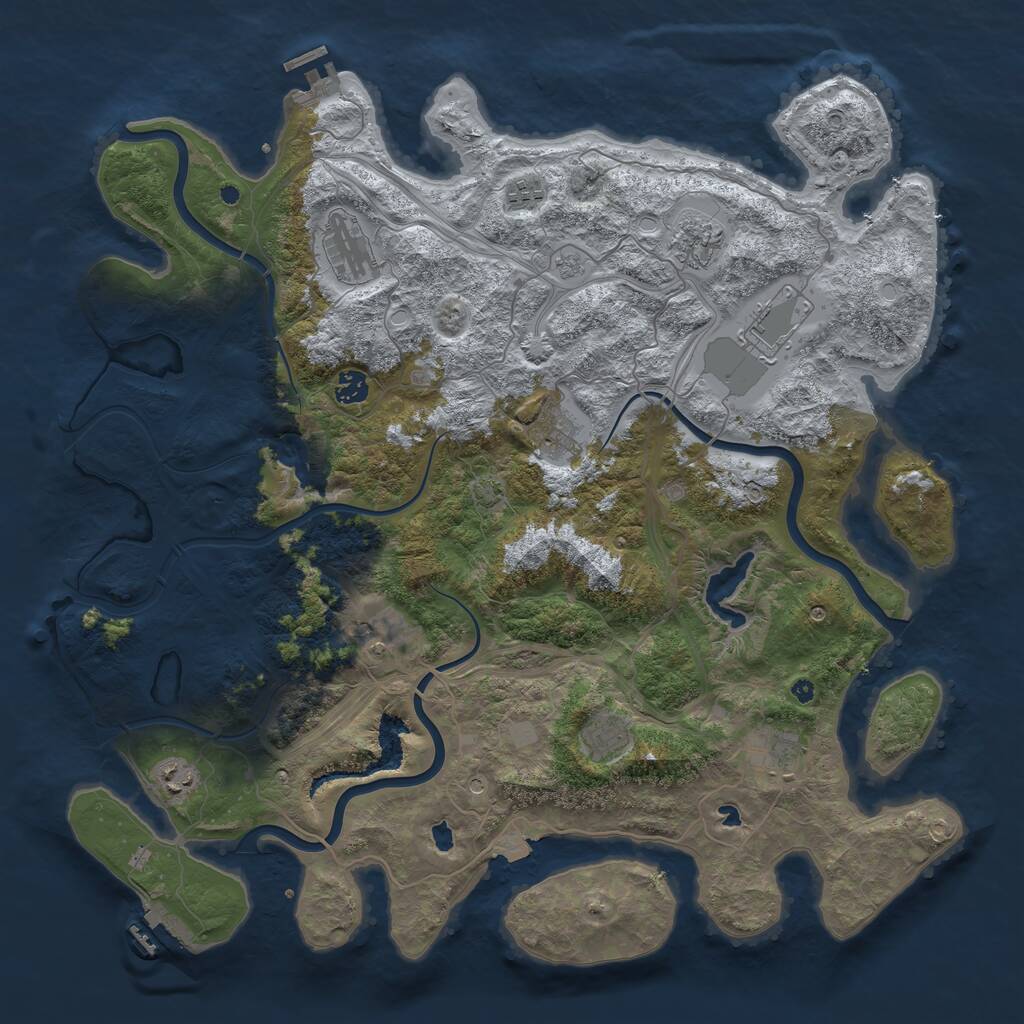 Rust Map: Procedural Map, Size: 4500, Seed: 1515649171, 16 Monuments