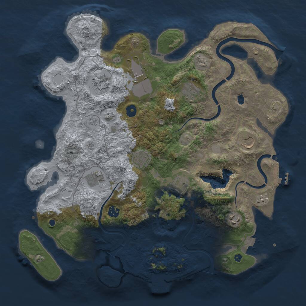 Rust Map: Procedural Map, Size: 4000, Seed: 307701, 16 Monuments