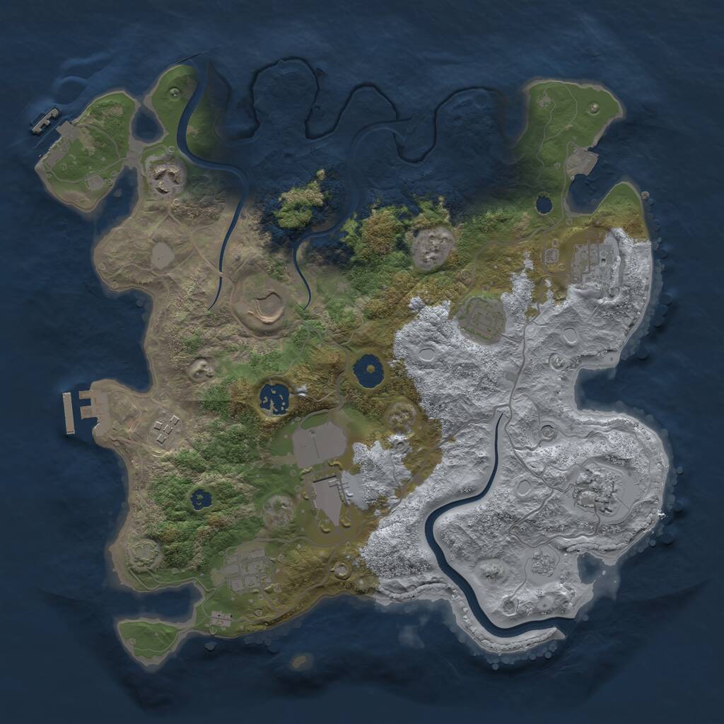 Rust Map: Procedural Map, Size: 3500, Seed: 66971, 15 Monuments