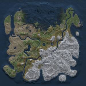 Thumbnail Rust Map: Procedural Map, Size: 4500, Seed: 1176397701, 15 Monuments