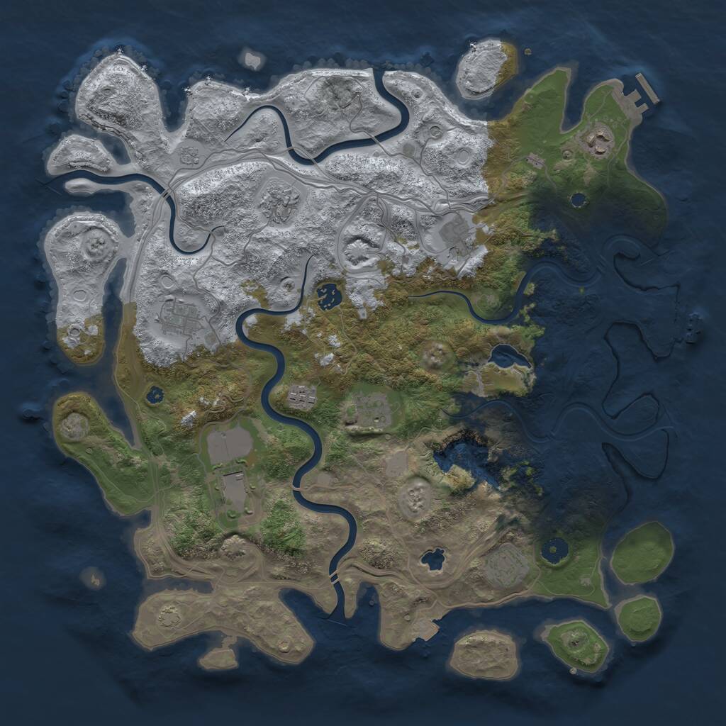 Rust Map: Procedural Map, Size: 4250, Seed: 1034362116, 15 Monuments