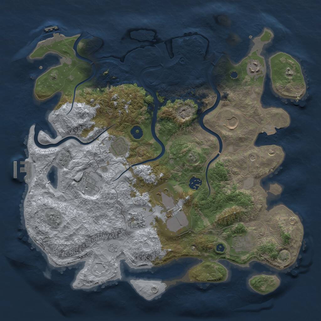 Rust Map: Procedural Map, Size: 3850, Seed: 820369, 15 Monuments