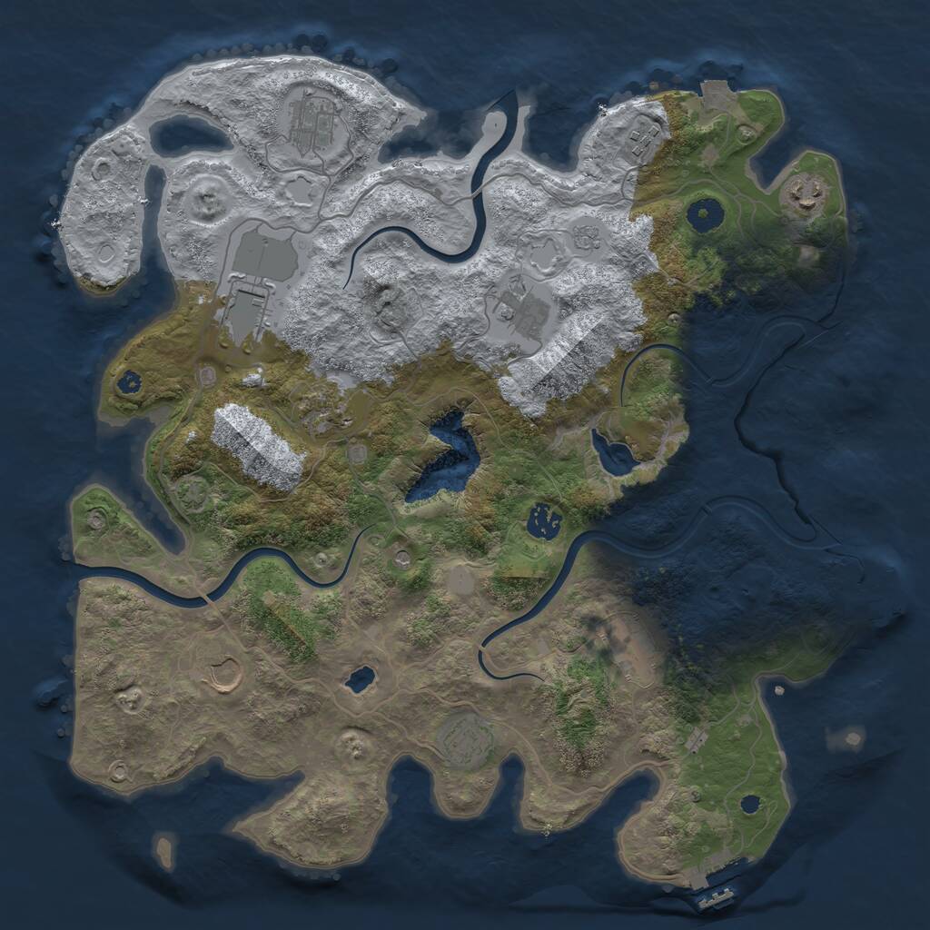 Rust Map: Procedural Map, Size: 4000, Seed: 532782799, 16 Monuments