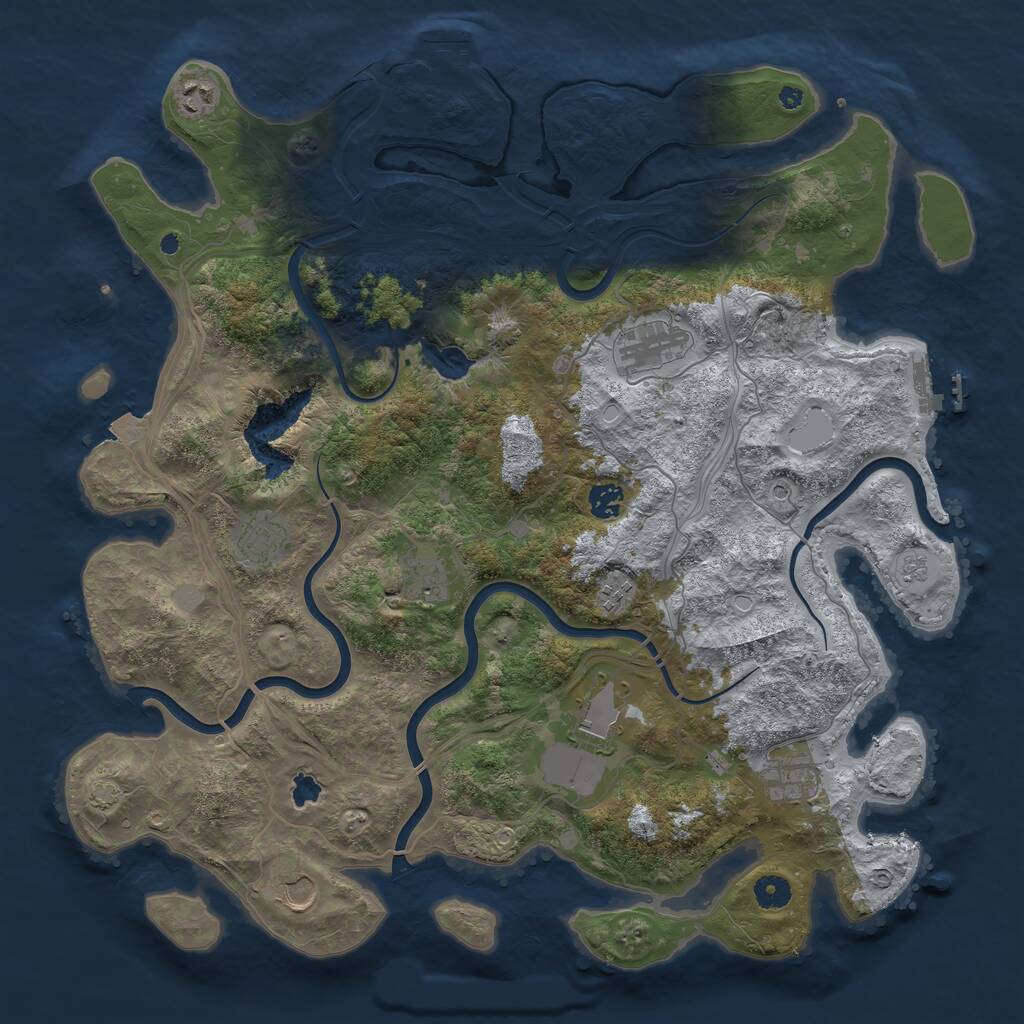 Rust Map: Procedural Map, Size: 4350, Seed: 53181, 15 Monuments