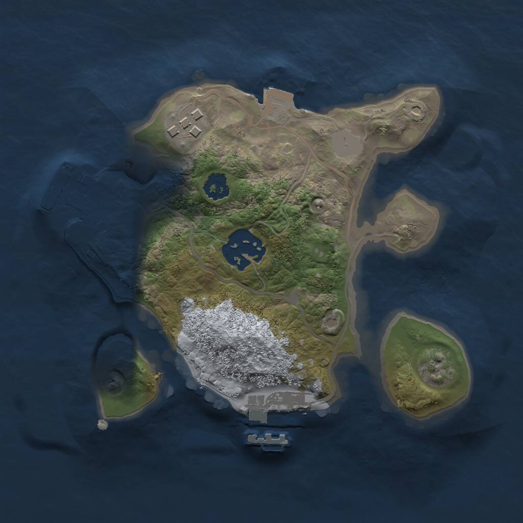 Rust Map: Procedural Map, Size: 2000, Seed: 1060958121, 5 Monuments