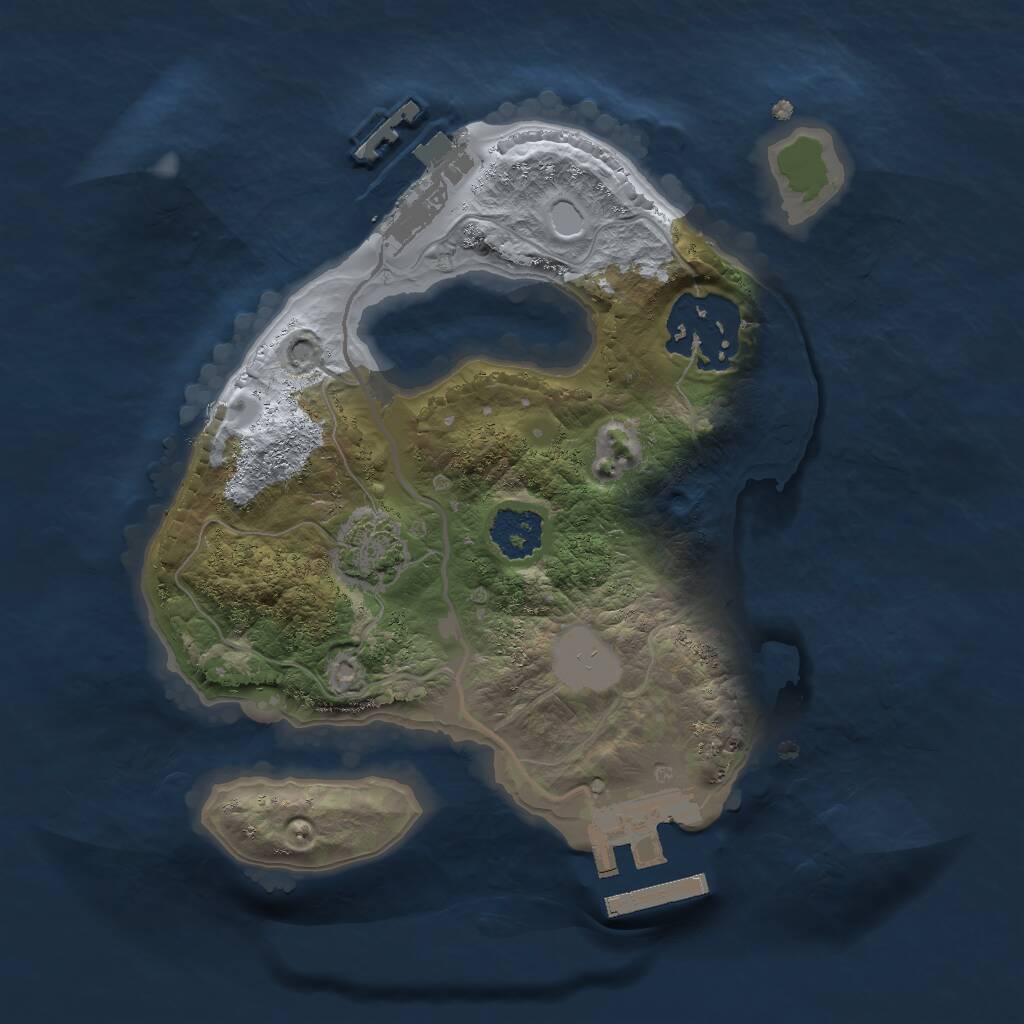 Rust Map: Procedural Map, Size: 2000, Seed: 1457404770, 5 Monuments
