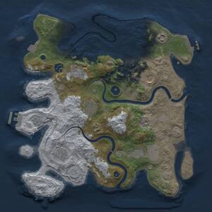Thumbnail Rust Map: Procedural Map, Size: 3500, Seed: 945003407, 14 Monuments