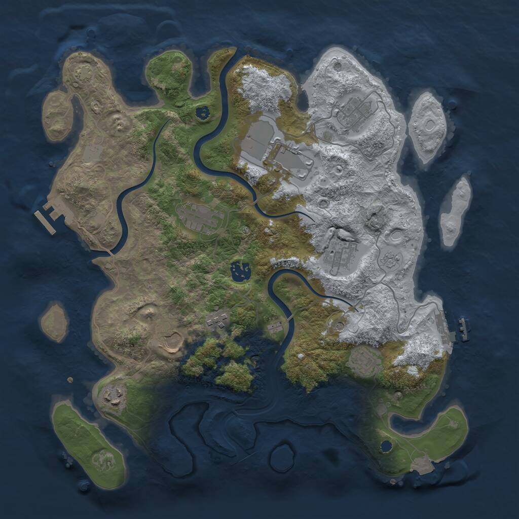 Rust Map: Procedural Map, Size: 3700, Seed: 436423452, 15 Monuments
